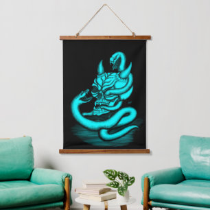 Skull - Devil Head with Snake Hanging Tapestry