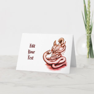 Skull - Devil Head with Snake Invitation