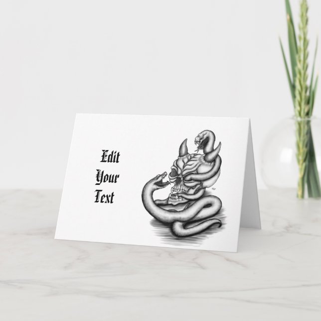 Skull - Devil Head with Snake Invitation (Front)