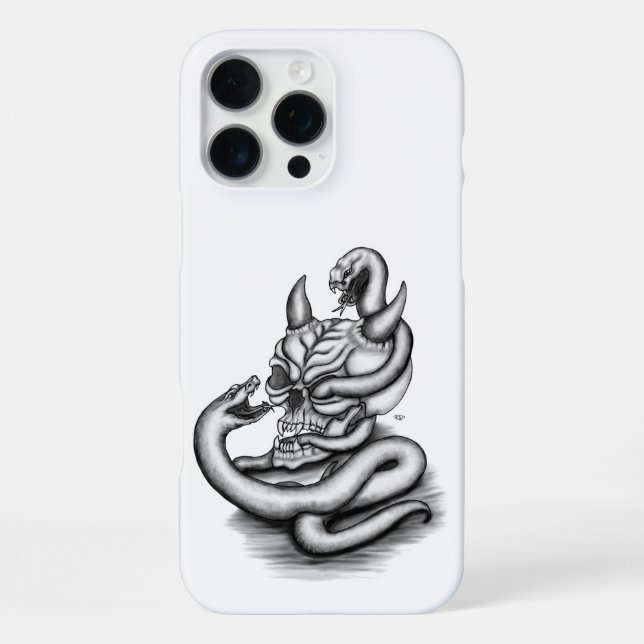 Skull - Devil Head with Snake iPhone Case (Back)