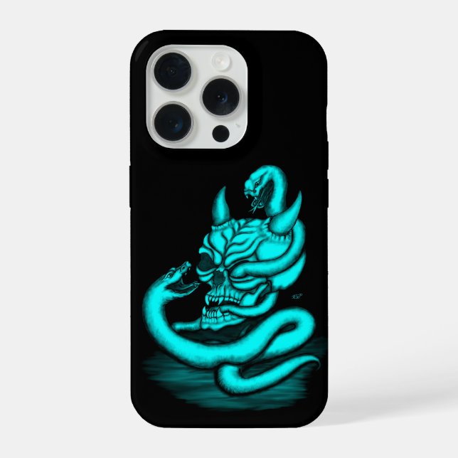 Skull - Devil Head with Snake iPhone Case (Back)
