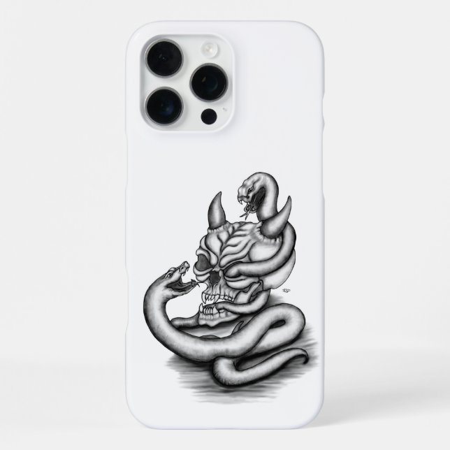 Skull - Devil Head with Snake iPhone Case (Back)
