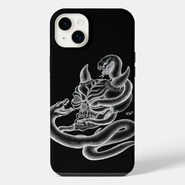 Skull - Devil Head with Snake iPhone Case (Back)