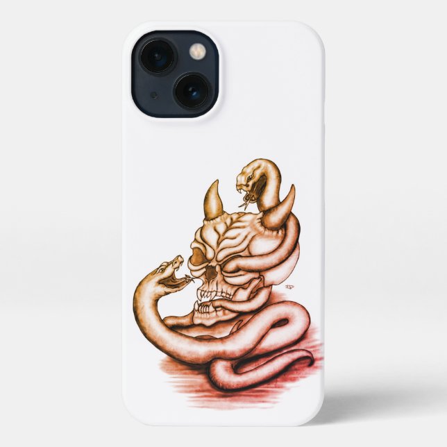 Skull - Devil Head with Snake iPhone Case (Back)