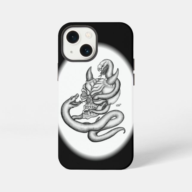 Skull - Devil Head with Snake iPhone Case (Back)
