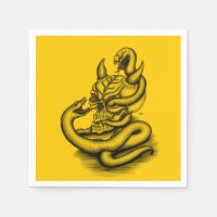 Skull - Devil Head with Snake