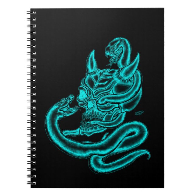 Skull - Devil Head with Snake Notebook (Front)