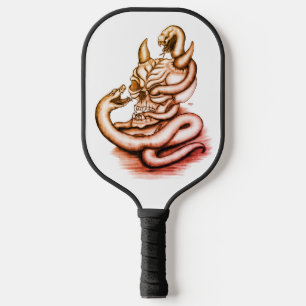Skull - Devil Head with Snake Pickleball Paddle