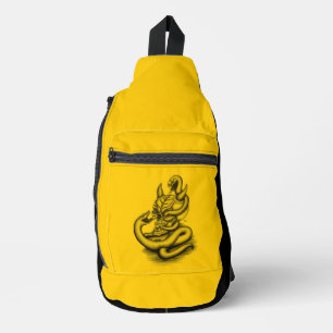 Skull - Devil Head with Snake Sling Bag