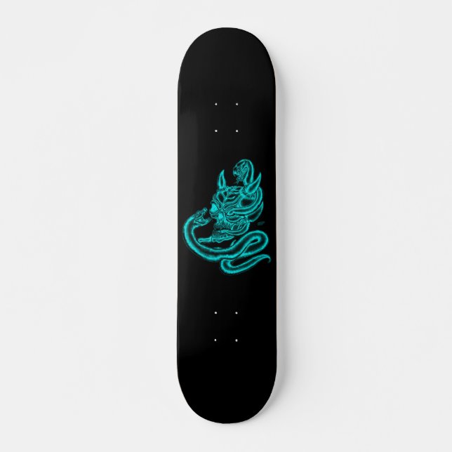 Skull - devil heads with snake skateboard (Front)