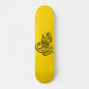 Skull - devil heads with snake skateboard