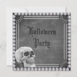 Skull & Diamonds Double Sided Halloween Invitation