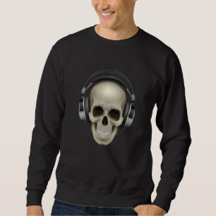 Skull Dj Headphones Music Deejay Party Turntable T Sweatshirt