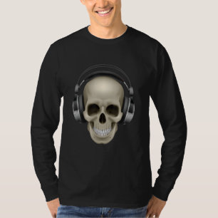 Skull Dj Headphones Music Deejay Party Turntable T T-Shirt