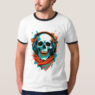 Skull DJ Headphones – Street Art Vibe Music Tee