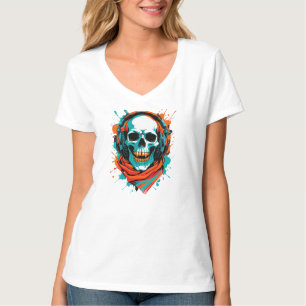 Skull DJ Headphones – Street Art Vibe Music Tee
