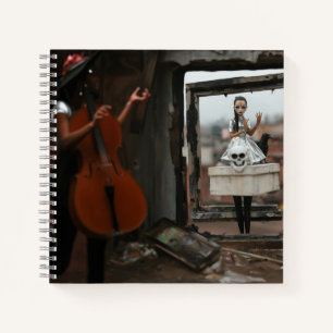 Skull Doll Healing Bass Occult Dark Witchy AI Art Notebook