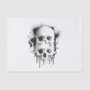 Skull Drip Black Ink Graphic Party Tissue Paper