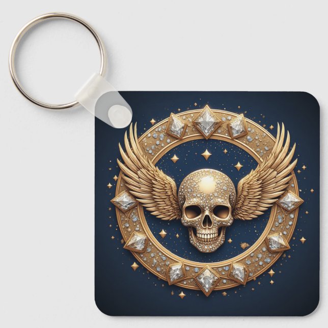 💀Skull Emblem For Gothic Decor  Key Ring (Front)