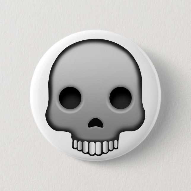 Skull Emoji 6 Cm Round Badge (Front)