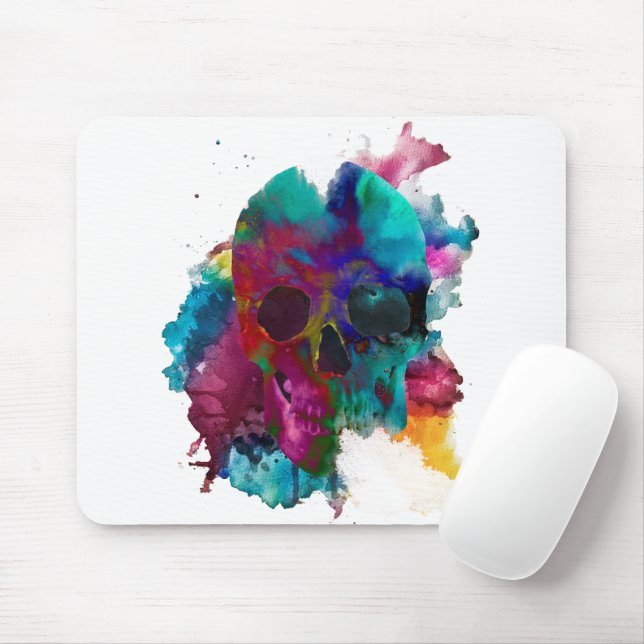 Skull - Explosion of tinta (Skull - Ink Blast) Mouse Mat (With Mouse)