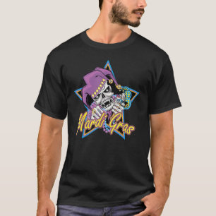 Skull Face Mardi Gras Noal Jester Hat Masquerade E T-Shirt