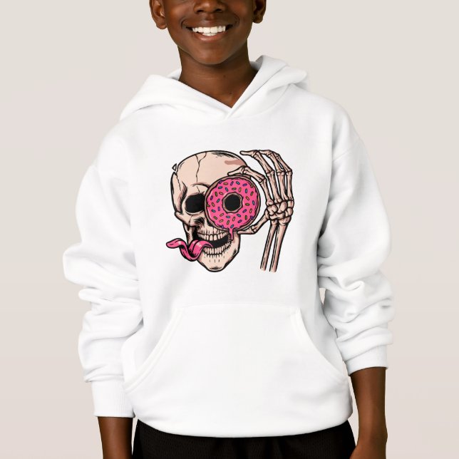 Skull Face With Doughnut dark humour  sweet and so (Front)