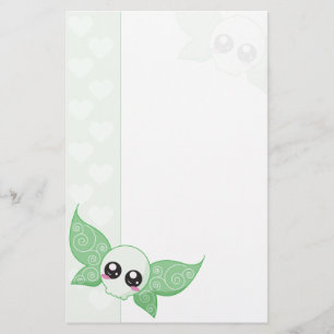 Skull Fairy Green Stationery