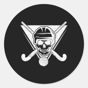 Skull Field Hockey Gift Field Hockey Player Gift Classic Round Sticker
