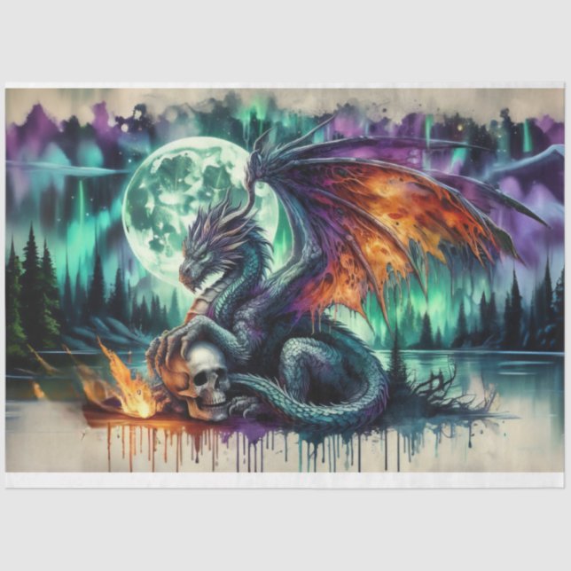 Skull Fire Dragon Tissue Paper (Front)