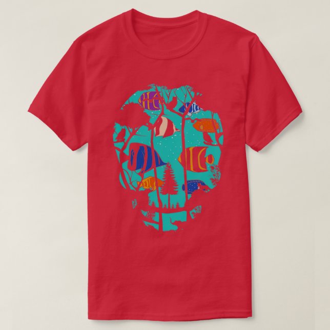 Skull fish aquarium T-Shirt (Design Front)