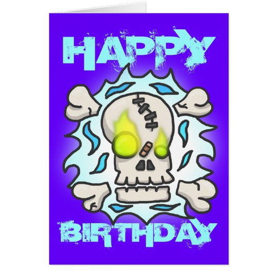 Skull Flame Birthday Card