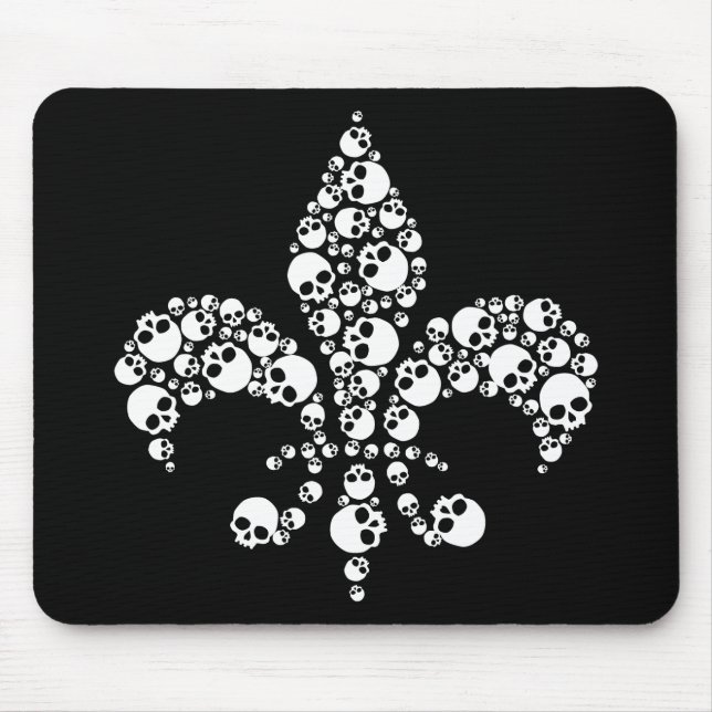 Skull Fleur De Lis Mouse Mat (Front)