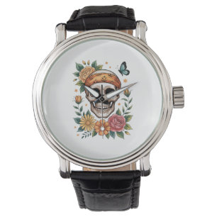 Skull Floral Halloween Spooky Watch