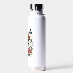 Skull Floral Halloween Spooky Water Bottle