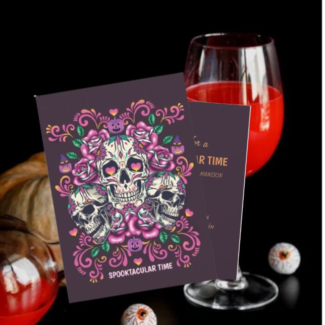 Skull floral Party Planner Invitation (Creator Uploaded)