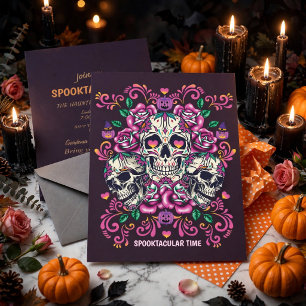 Skull floral Party Planner Invitation