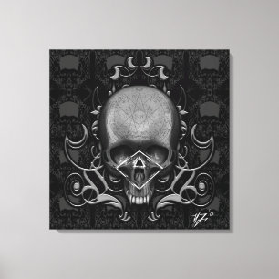 skull Floral pattern Canvas Print