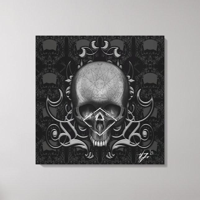 skull Floral pattern Canvas Print (Front)