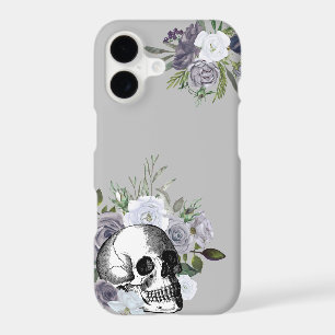 Skull Floral Roses Black White Goth Halloween Case