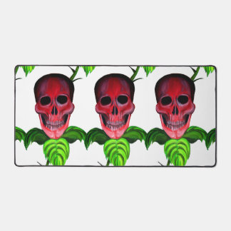 Skull Flower Science Fiction Theme Creepy Design Desk Mat
