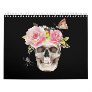 Skull Flowers Butterfly Spider Halloween Gift Calendar