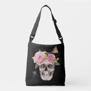 Skull Flowers Butterfly Spider Halloween Gift Crossbody Bag