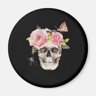 Skull Flowers Butterfly Spider Halloween Gift Magnet