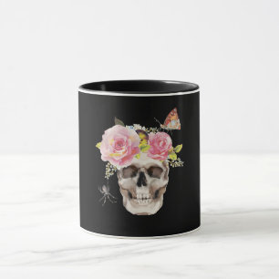 Skull Flowers Butterfly Spider Halloween Gift Mug