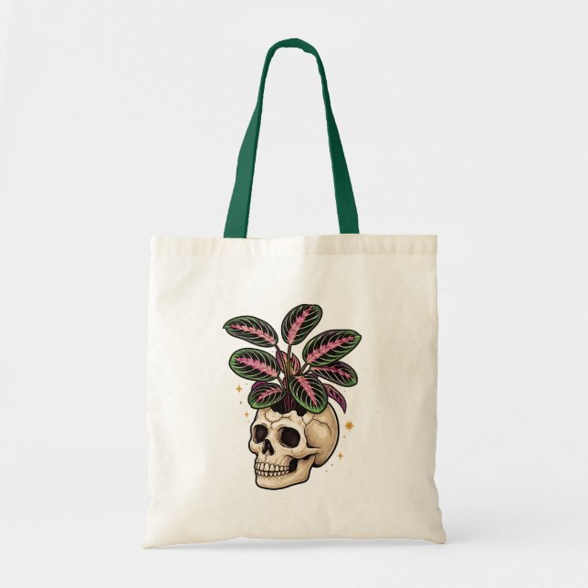 Skull Foliage Tote Bag (Front)