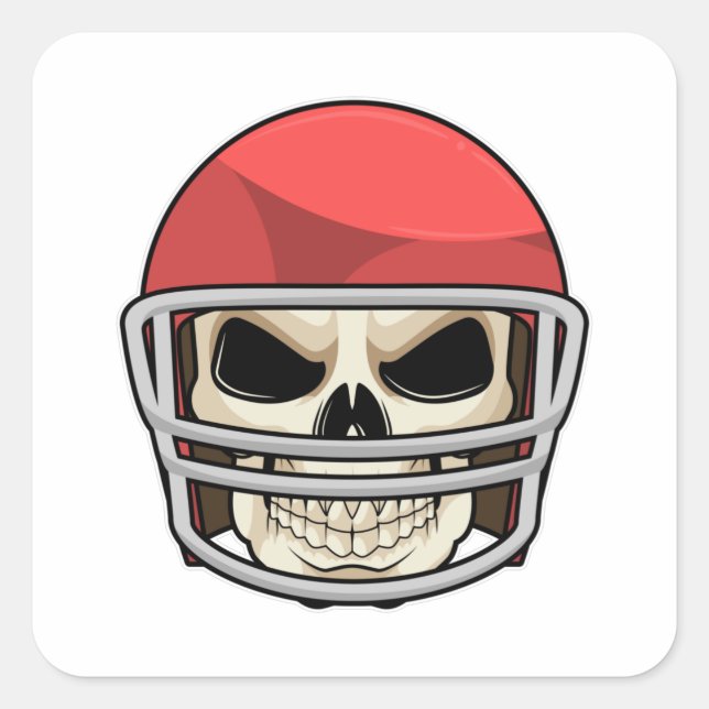 Skull Football Helmet Square Sticker (Front)