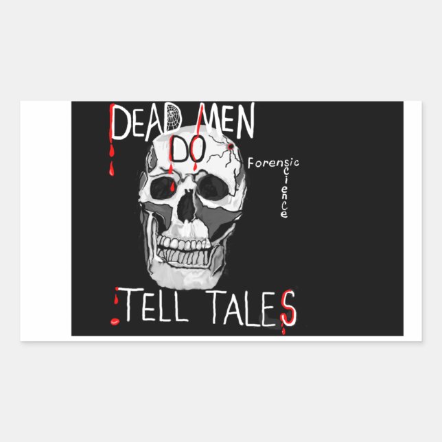 Skull forensic science CSI dead men Rectangular Sticker (Front)