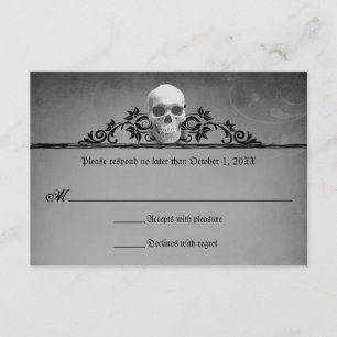 Skull Frame Halloween Wedding Reply RSVP