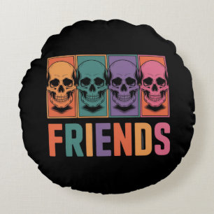 Skull Friends Round Cushion